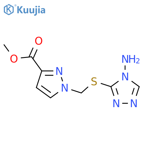 Methyl 1-{(4-Amino-4H-1,2,4-triazol-3-yl)thiomethyl}-1H-pyrazole-3-carboxylate structure