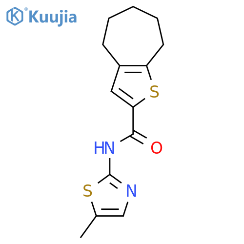 N-(5-Methylthiazol-2-yl)-5,6,7,8-tetrahydro-4H-cycloheptabthiophene-2-carboxamide structure