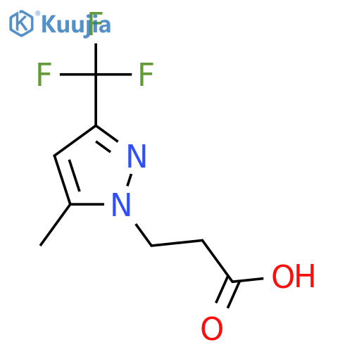 3-5-methyl-3-(trifluoromethyl)-1H-pyrazol-1-ylpropanoic acid structure