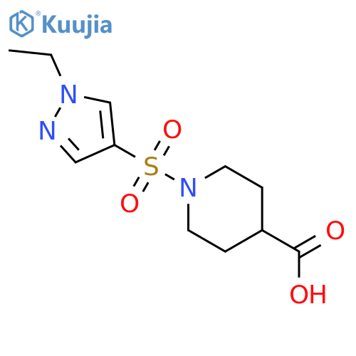 1-(1-Ethyl-1H-pyrazol-4-yl)sulfonylpiperidine-4-carboxylic Acid structure