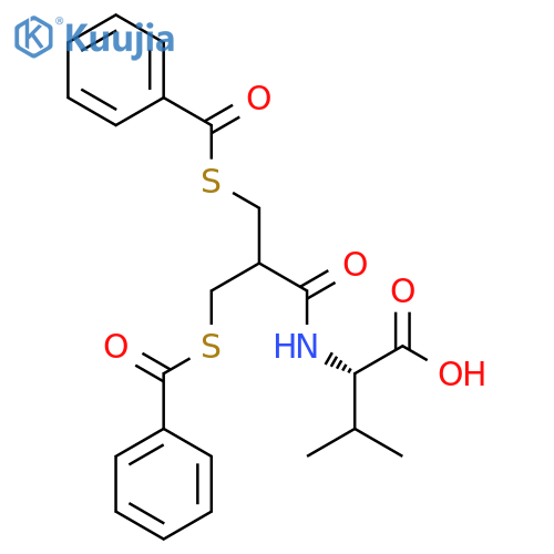 L-Valine, N-[3-(benzoylthio)-2-[(benzoylthio)methyl]-1-oxopropyl]- structure