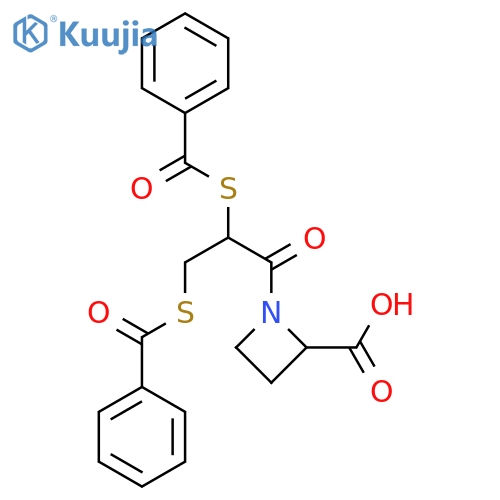 2-Azetidinecarboxylic acid, 1-[2,3-bis(benzoylthio)-1-oxopropyl]- structure