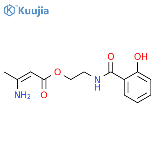 2-Butenoic acid, 3-amino-, 2-[(2-hydroxybenzoyl)amino]ethyl ester structure