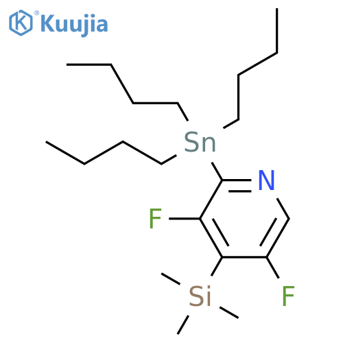 Pyridine, 3,5-difluoro-2-(tributylstannyl)-4-(trimethylsilyl)- structure