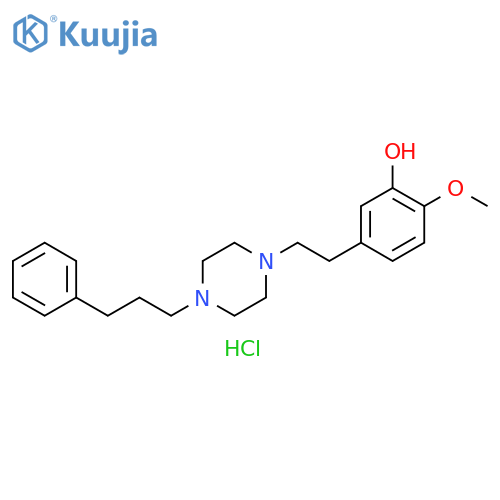 2-Methoxy-5-[2-[4-(3-phenylpropyl)-1-piperazinyl]ethyl]phenol dihydrochloride structure