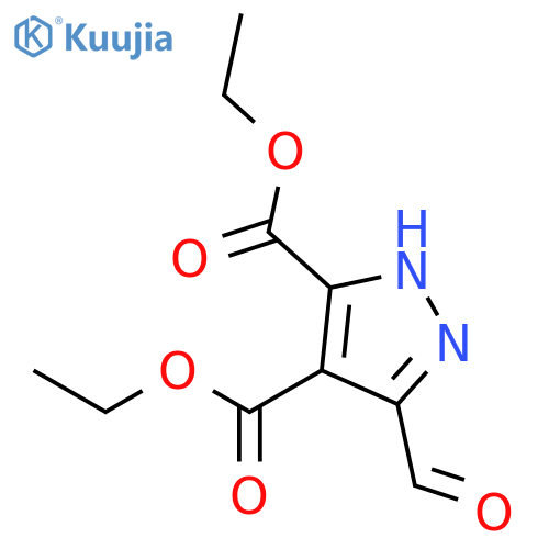 1H-Pyrazole-3,4-dicarboxylic acid, 5-formyl-, 3,4-diethyl ester structure