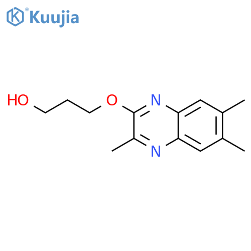 1-Propanol, 3-[(3,6,7-trimethyl-2-quinoxalinyl)oxy]- structure