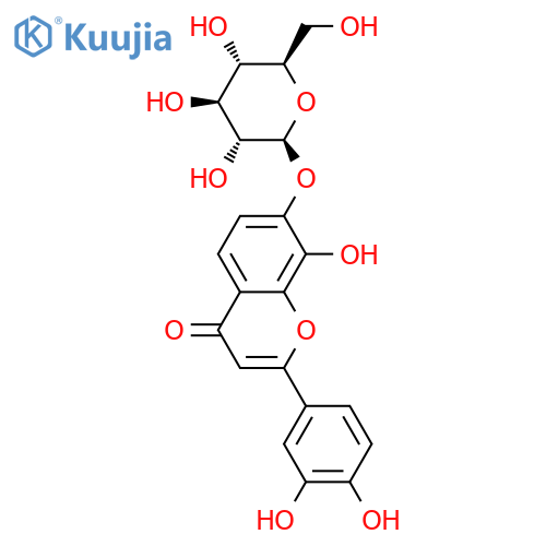8,3',4'-trihydroxyflavone-7-O-beta-D-glucopyranoside structure