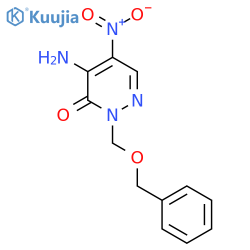 3(2H)-Pyridazinone, 4-amino-5-nitro-2-[(phenylmethoxy)methyl]- structure