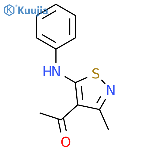 Ethanone, 1-[3-methyl-5-(phenylamino)-4-isothiazolyl]- structure