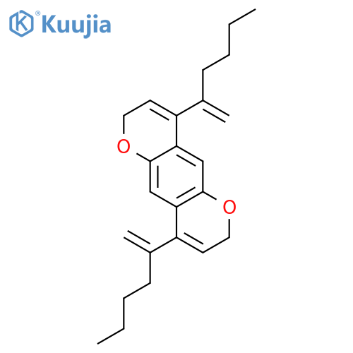 Pyrano[2,3-g]-1-benzopyran, 2,7-dihydro-4,9-bis(1-methylenepentyl)- structure