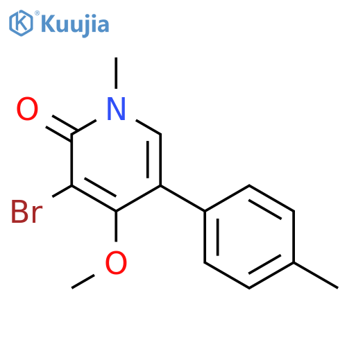 2(1H)-Pyridinone, 3-bromo-4-methoxy-1-methyl-5-(4-methylphenyl)- structure