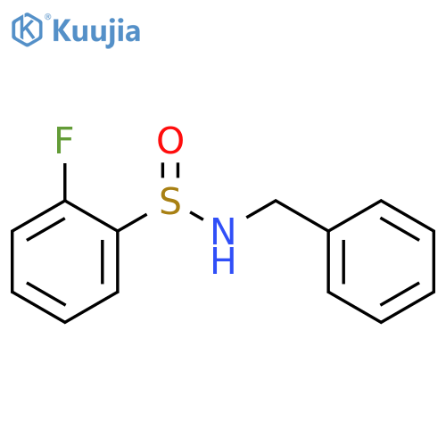 Benzenesulfinamide, 2-fluoro-N-(phenylmethyl)- structure
