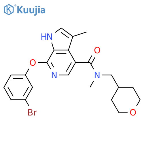 1H-Pyrrolo[2,3-c]pyridine-4-carboxamide,7-(3-bromophenoxy)-N,3-dimethyl-N-[(tetrahydro-2H-pyran-4-yl)methyl]- structure