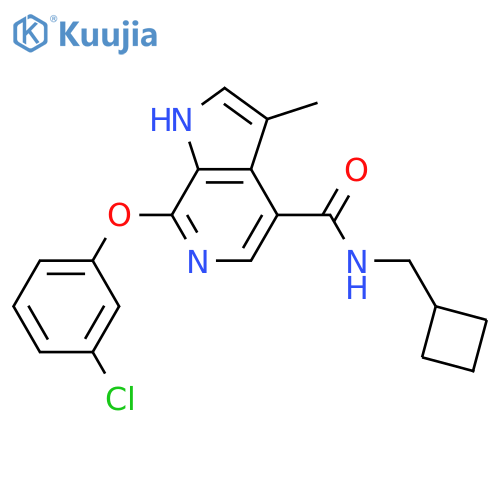 1H-Pyrrolo[2,3-c]pyridine-4-carboxamide,7-(3-chlorophenoxy)-N-(cyclobutylmethyl)-3-methyl- structure