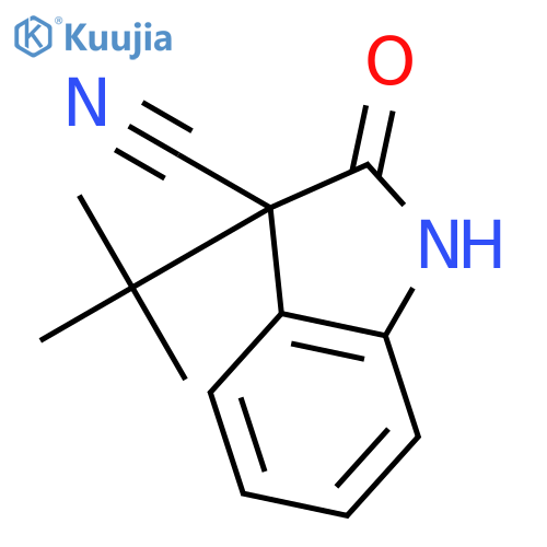 1H-Indole-3-carbonitrile, 3-(1,1-dimethylethyl)-2,3-dihydro-2-oxo- structure