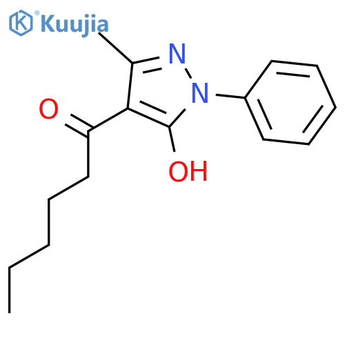 1-Hexanone, 1-(5-hydroxy-3-methyl-1-phenyl-1H-pyrazol-4-yl)- structure