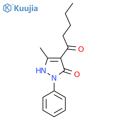 5-methyl-4-pentanoyl-2-phenyl-1H-pyrazol-3-one structure