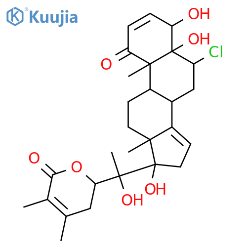 (4beta,5beta,6alpha,17alpha,22R)-6-chloro-4,5,17,20-tetrahydroxy-22,26-epoxyergosta-2,14,24-triene-1,26-dione structure