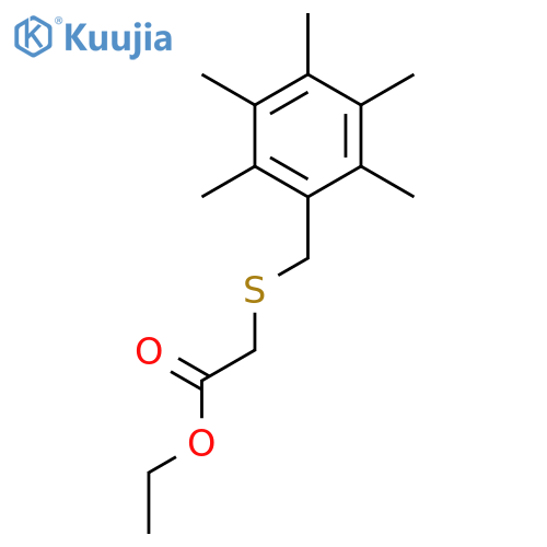 Acetic acid, [[(pentamethylphenyl)methyl]thio]-, ethyl ester structure