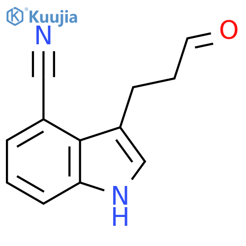 3-(3-oxopropyl)-1H-Indole-4-carbonitrile structure