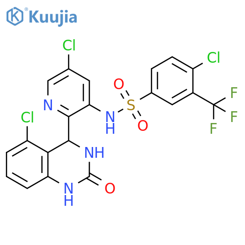 Benzenesulfonamide,4-chloro-N-[5-chloro-2-(5-chloro-1,2,3,4-tetrahydro-2-oxo-4-quinazolinyl)-3-pyridinyl]-3-(trifluoromethyl)- structure