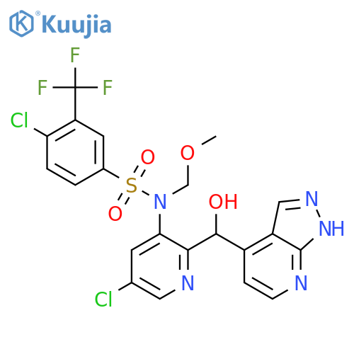 Benzenesulfonamide,4-chloro-N-[5-chloro-2-(hydroxy-1H-pyrazolo[3,4-b]pyridin-4-ylmethyl)-3-pyridinyl]-N-(methoxymethyl)-3-(trifluoromethyl)- structure