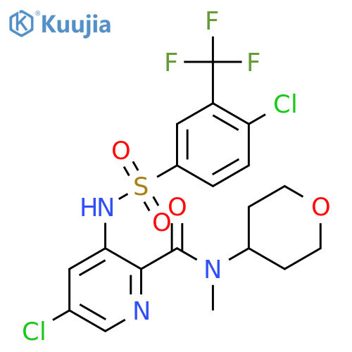 2-Pyridinecarboxamide,5-chloro-3-[[[4-chloro-3-(trifluoromethyl)phenyl]sulfonyl]amino]-N-methyl-N-(tetrahydro-2H-pyran-4-yl)- structure