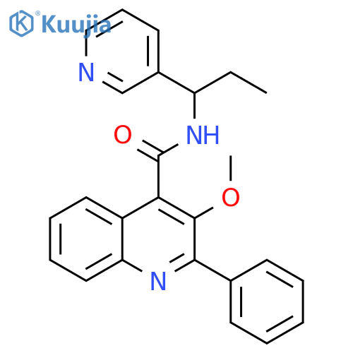 4-Quinolinecarboxamide, 3-methoxy-2-phenyl-N-[1-(3-pyridinyl)propyl]- structure