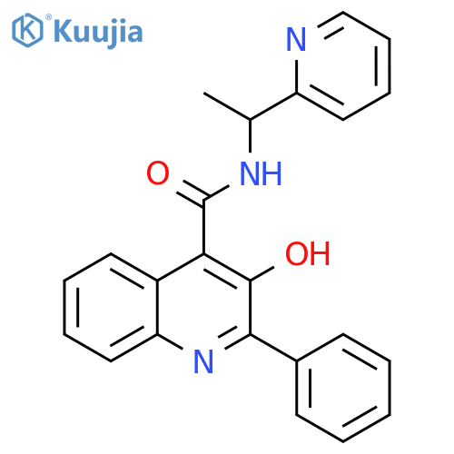 4-Quinolinecarboxamide, 3-hydroxy-2-phenyl-N-[1-(2-pyridinyl)ethyl]- structure