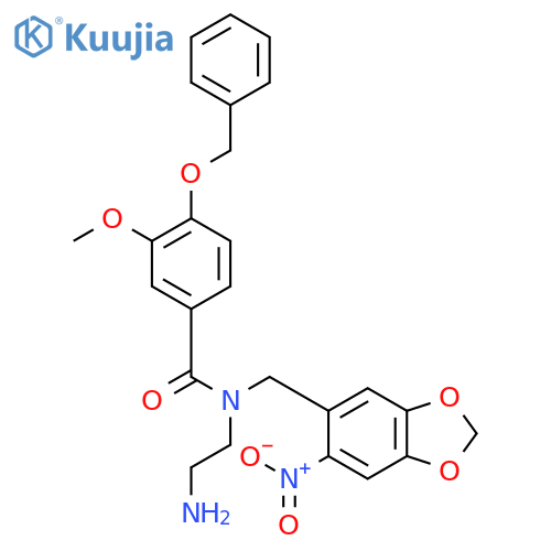 Benzamide,N-(2-aminoethyl)-3-methoxy-N-[(6-nitro-1,3-benzodioxol-5-yl)methyl]-4-(phenylmethoxy)- structure