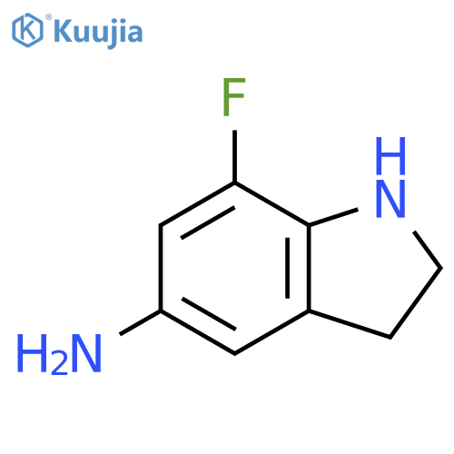 7-fluoro-2,3-dihydro-1H-Indol-5-amine structure