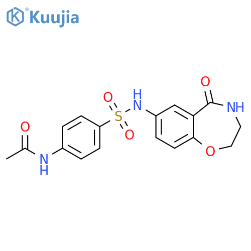 N-{4-(5-oxo-2,3,4,5-tetrahydro-1,4-benzoxazepin-7-yl)sulfamoylphenyl}acetamide structure