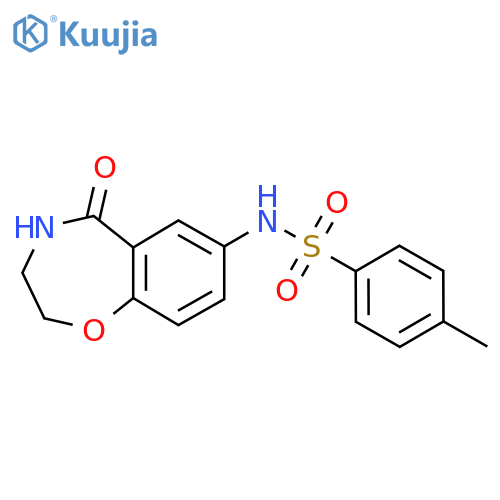 4-methyl-N-(5-oxo-2,3,4,5-tetrahydro-1,4-benzoxazepin-7-yl)benzene-1-sulfonamide structure