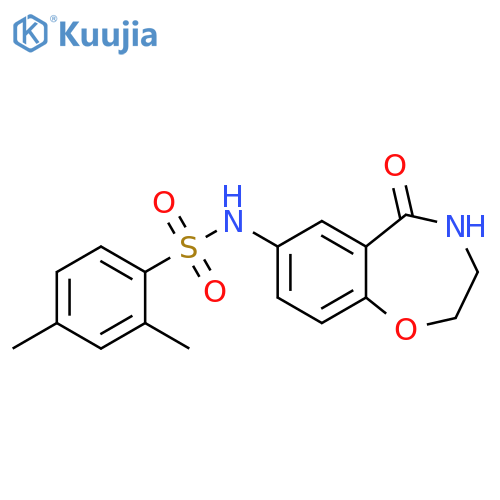 2,4-dimethyl-N-(5-oxo-2,3,4,5-tetrahydro-1,4-benzoxazepin-7-yl)benzene-1-sulfonamide structure