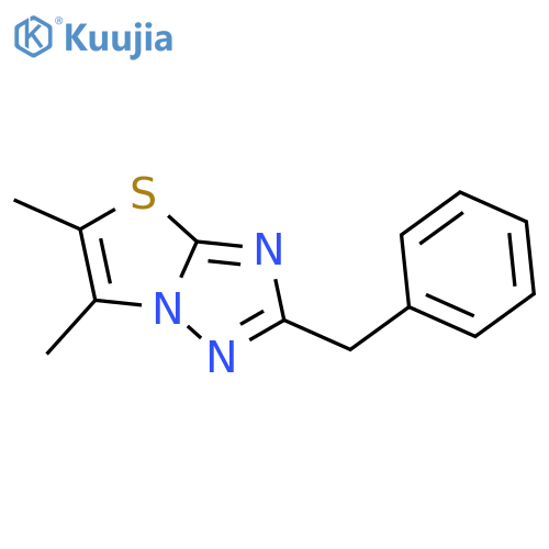 Thiazolo[3,2-b][1,2,4]triazole, 5,6-dimethyl-2-(phenylmethyl)- structure