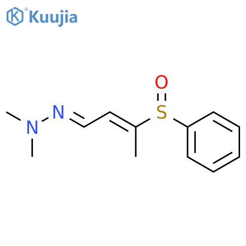2-Butenal, 3-(phenylsulfinyl)-, dimethylhydrazone structure