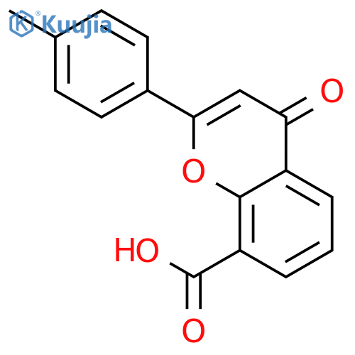 4H-1-Benzopyran-8-carboxylic acid, 2-(4-methylphenyl)-4-oxo- structure