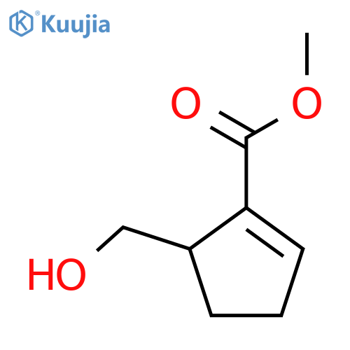 1-Cyclopentene-1-carboxylic acid, 5-(hydroxymethyl)-, methyl ester structure