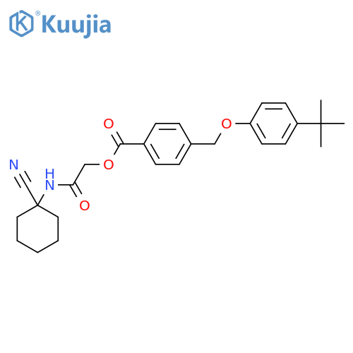 [(1-Cyanocyclohexyl)carbamoyl]methyl 4-[(4-tert-butylphenoxy)methyl]benzoate structure