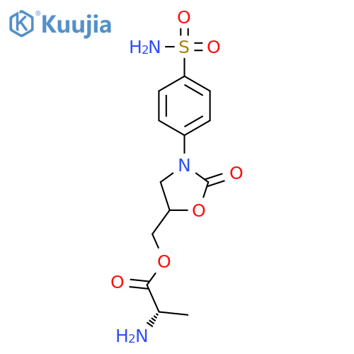 L-Alanine, [3-[4-(aminosulfonyl)phenyl]-2-oxo-5-oxazolidinyl]methyl ester structure