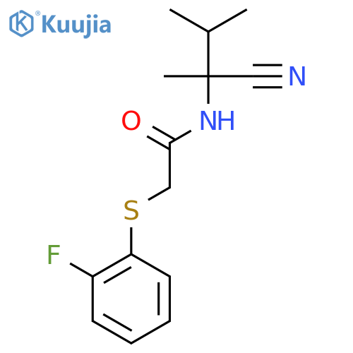 N-(1-cyano-1,2-dimethylpropyl)-2-(2-fluorophenyl)sulfanylacetamide structure