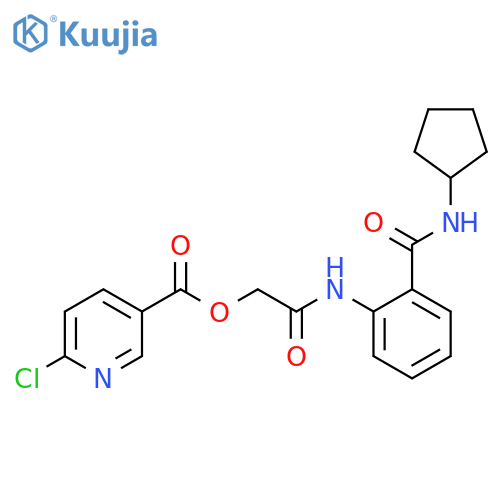 [2-[2-(Cyclopentylcarbamoyl)anilino]-2-oxoethyl] 6-chloropyridine-3-carboxylate structure
