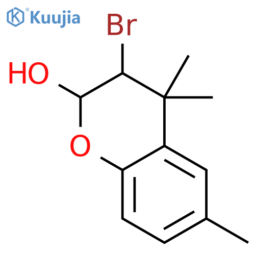 2H-1-Benzopyran-2-ol, 3-bromo-3,4-dihydro-4,4,6-trimethyl- structure
