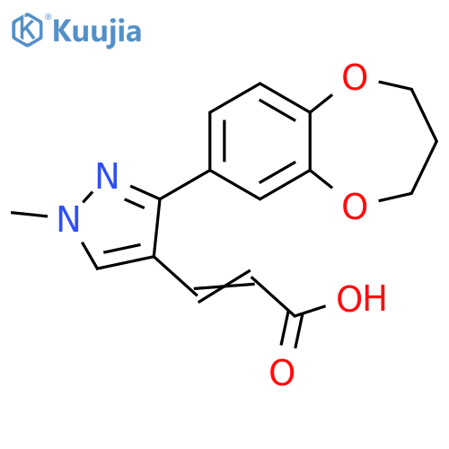 2-Propenoic acid, 3-[3-(3,4-dihydro-2H-1,5-benzodioxepin-7-yl)-1-methyl-1H-pyrazol-4-yl]- structure