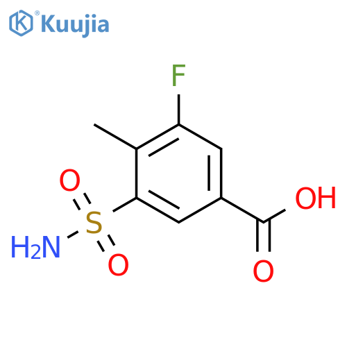 3-fluoro-4-methyl-5-sulfamoylbenzoic acid structure