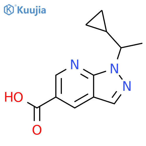 1-(1-Cyclopropylethyl)-1H-pyrazolo3,4-bpyridine-5-carboxylic Acid structure