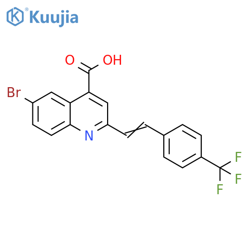 6-bromo-2-{2-4-(trifluoromethyl)phenylethenyl}quinoline-4-carboxylic acid structure