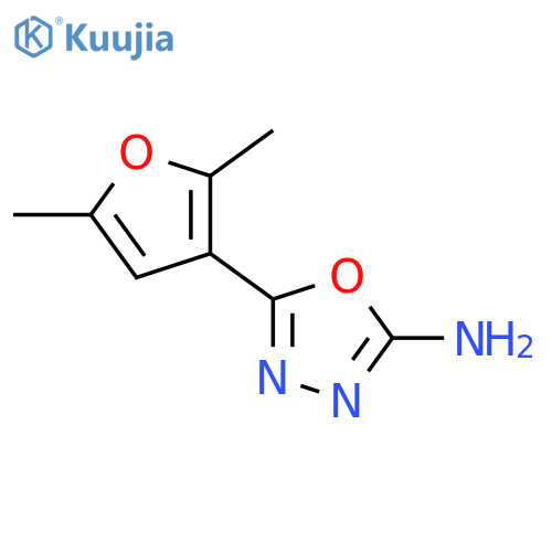 5-(2,5-dimethylfuran-3-yl)-1,3,4-oxadiazol-2-amine structure