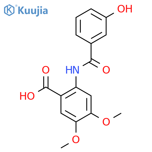 2-(3-Hydroxybenzamido)-4,5-dimethoxybenzoic acid structure